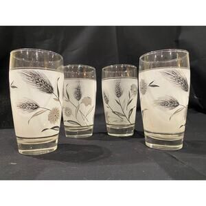 Vintage Libbey Wild Flower, highball glasses, set of 4